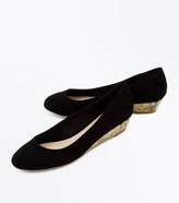 Thumbnail for your product : New Look Black Comfort Suedette Round Toe Low Wedges