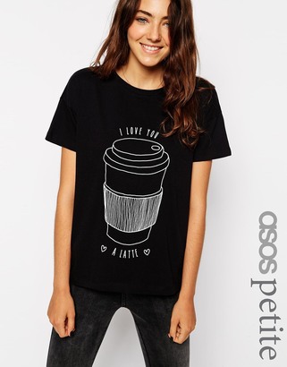 ASOS PETITE T-Shirt With I Love You Latte Print