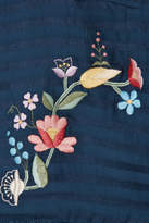 Thumbnail for your product : Vilshenko Adeline Embroidered Cotton And Silk-blend Maxi Dress - Navy