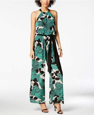 Nine West Printed Halter Jumpsuit, Created for Macy's