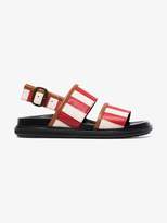 Marni Red and white striped leather sandals