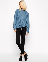 Thumbnail for your product : Cheap Monday Denim Shirt With Tie Front