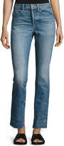 Thumbnail for your product : Helmut Lang Distressed Faded Straight-Leg Jeans, Light Blue