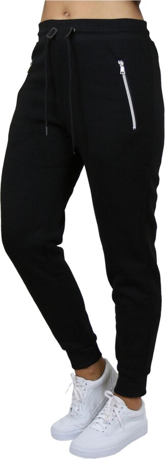 Blue Ice Women's Loose Fit Fleece-Lined Jogger Sweatpants With Zipper Pockets