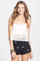 Thumbnail for your product : PPLA Daisy Embroidered Shorts (Juniors)