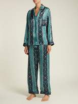 Thumbnail for your product : House Of Hackney - Mamounia Silk-satin Pyjamas - Womens - Blue Multi