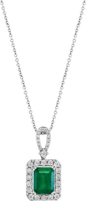 Effy Emerald (2-1/5 ct. t.w.) & Diamond (1/4 ct. t.w.) 18" Pendant Necklace in 14k White Gold (Also Available in 14k Yellow Gold)