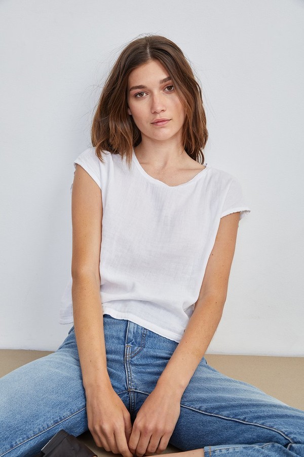 cotton cap sleeve tee