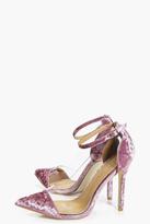 Thumbnail for your product : boohoo Amy Pointed Clear Panel Court