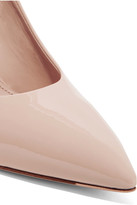 Thumbnail for your product : Miu Miu Canvas-trimmed Patent-leather Pumps - Beige