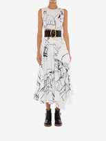Thumbnail for your product : Alexander McQueen Dancing Girl Asymmetric Midi Dress