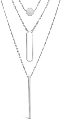 Sterling Forever Triple Layer Pendant Necklace-Gold