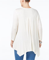 Thumbnail for your product : Style&Co. Style & Co Plus Size Lace-Inset Handkerchief Hem Top, Only at Macy's