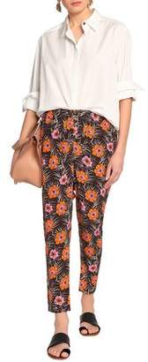 Marni Cropped Floral-Print Crepe Tapered Pants