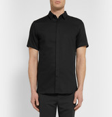 Thumbnail for your product : Calvin Klein Collection Carbon Short-Sleeved Cotton-Mesh Shirt