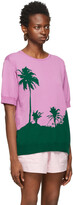 Thumbnail for your product : Dries Van Noten Pink & Green Len Lye Edition Intarsia Graphic Short Sleeve Sweater