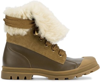 Chloé Brown Parker leather shearling boots