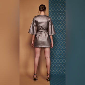 Cocoove Mary-H-Wrap Metallic Dress Kimono