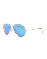 Thumbnail for your product : Ray-Ban Aviator Sunglasses with Flash Lenses, Gold/Blue Mirror
