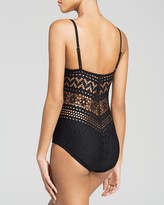 Thumbnail for your product : Robin Piccone Mia Crochet V-Neck One Piece Swimsuit