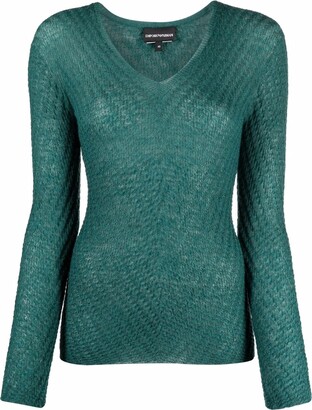Emporio Armani V-neck fine knit jumper