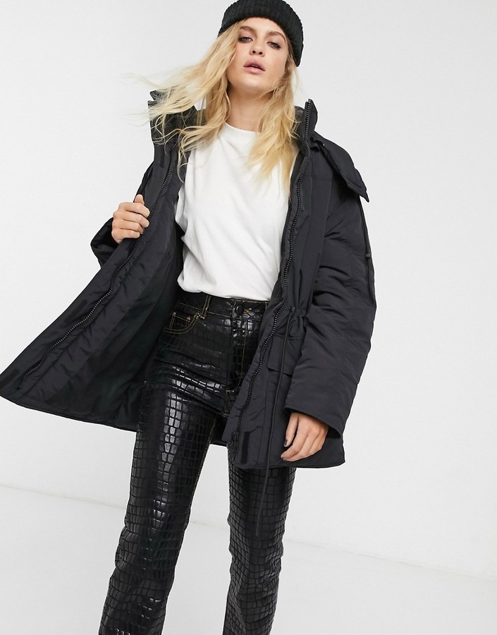 Weekday Zimbra padded jacket in black - ShopStyle