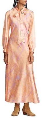 Polo Ralph Lauren Rily Long-Sleeve Silk Dress