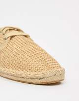 Thumbnail for your product : ASOS Design DESIGN Lace Up Espadrilles In Stone Weave