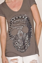 Thumbnail for your product : Lauren Moshi Skull Chain Short Sleeve Swing V-Neck in Grey