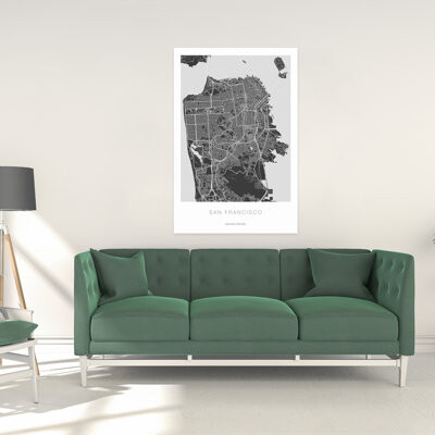 Begin Edition International Inc. Gray San Francisco Graphic Map Canvas | Industrial Home Decor