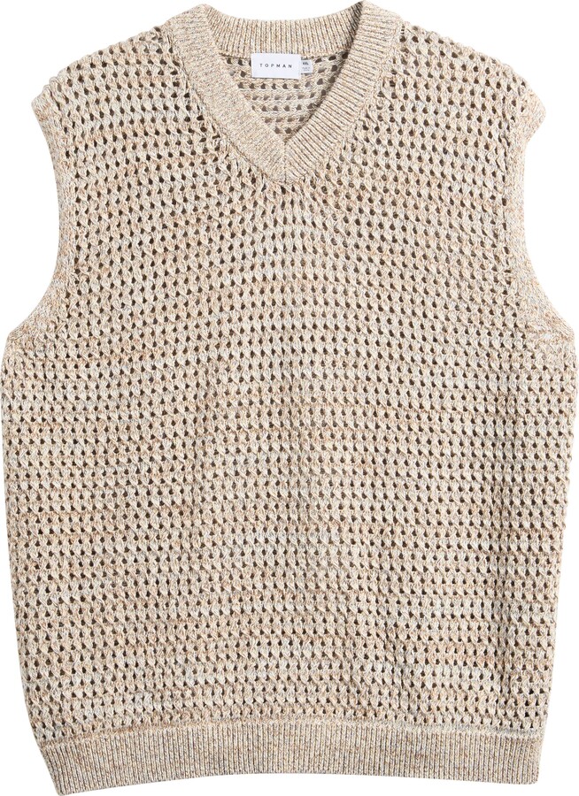 Topman Twisted Open Stitch Sweater Vest