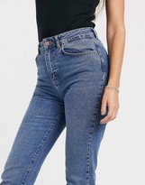 Thumbnail for your product : Noisy May Premium Isobel mom jeans with high waist in mid blue
