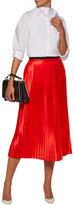 Thumbnail for your product : By Malene Birger Miqiau Pleated Satin Midi Skirt