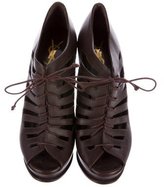 Thumbnail for your product : Saint Laurent Lace-Up Tribtoo 105 Wedges