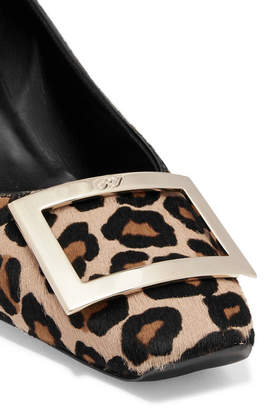 Roger Vivier Trompette Embellished Leopard-print Calf Hair Pumps - Leopard print