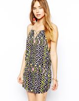 Thumbnail for your product : ASOS Bright Aztec Beach Playsuit