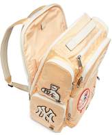 Thumbnail for your product : Gucci Patch Embellished Leather Trimmed Canvas Backpack - Mens - Light Yellow