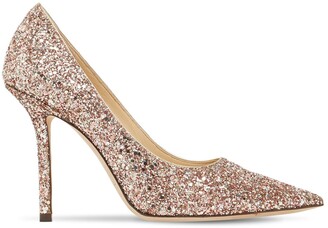 Girls Rose Gold Sparkly Glitter Low Heeled Party