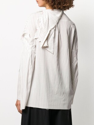 aganovich Striped Raw Edge Shirt