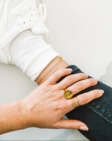 Thumbnail for your product : Sarah Chloe Lana Monogrammed Round Signet Ring, Silver, Size 6-8