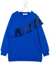 Thumbnail for your product : MSGM Kids logo printed ruffled sweatshirt