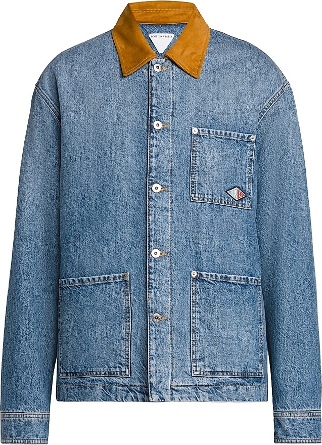 Bottega Veneta Men's Vintage Padded Indigo Denim Jacket - Mid Blue - Size 38