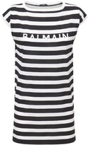 Thumbnail for your product : Balmain Jersey Logo Stripes Cover Up Dress