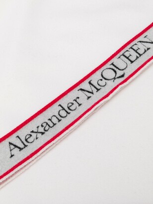 Alexander McQueen Logo Stripe Wool Scarf