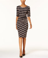 Thumbnail for your product : Connected Draped Printed Sheath Dress