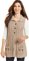 Thumbnail for your product : Style&Co. Button-Front Cable-Knit Sweater Vest