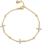 Thumbnail for your product : Crislu 18k Gold Vermeil over Sterling Silver Cubic Zirconia Multi Cross Bracelet (3/5 ct. t.w.)