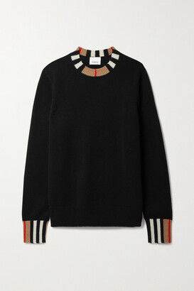 Burberry Striped Cashmere Sweater - Black