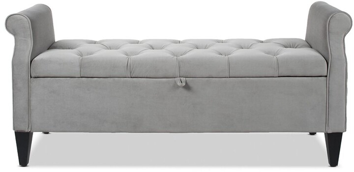 Jennifer Taylor Jacqueline Tufted Roll, Tufted Storage Bench With Arms