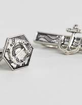 Thumbnail for your product : ASOS DESIGN Gift Set With Cufflinks And Tie Bar With Nautical Design